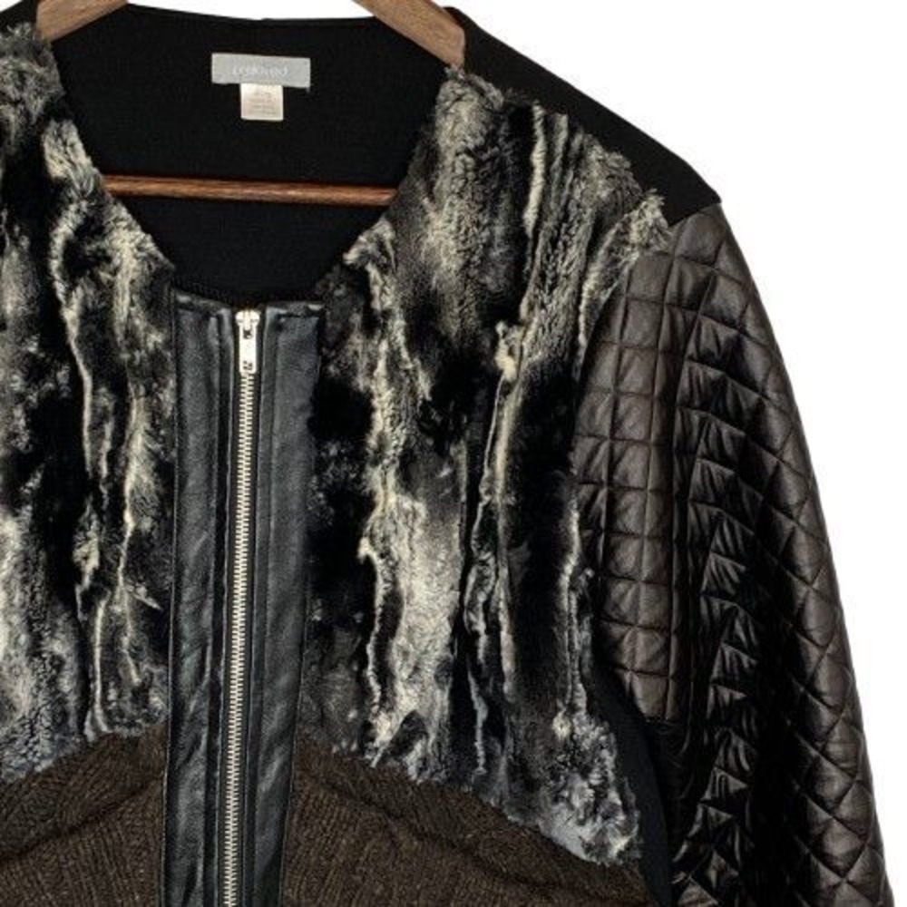 Preloved Patchwork Style Mixed Media Jacket Women… - image 4